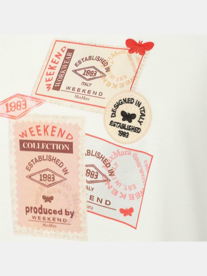 [막스마라] 25FW 아라 ARA 자수 로고 티셔츠 화이트 2525976041 004