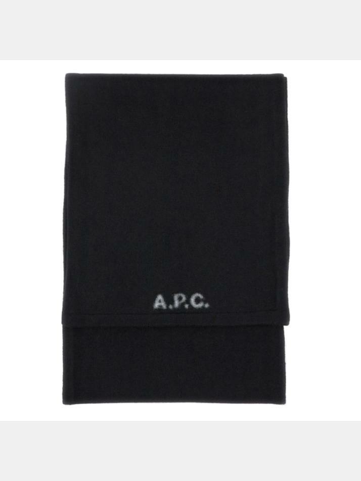 [아페쎄] 25FW 윌리엄 WILLIAM 로고 울 스카프 블랙 WVBDK M15206 LZZ