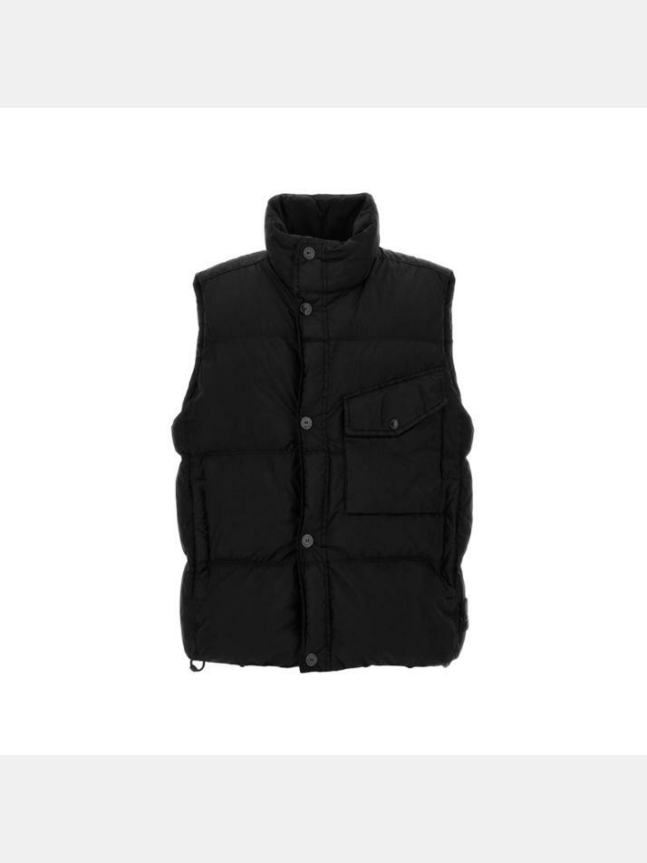 [스톤 아일랜드] 25FW 크링클랩스 패딩 베스트 블랙 K2S15 G100003 S0A23 V0029