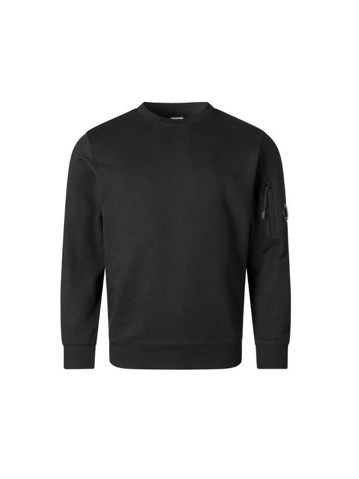 [CP 컴퍼니] 25FW 렌즈 와펜 디아고날 크루넥 기모 맨투맨 블랙 RCCMSS713A 005086W 999