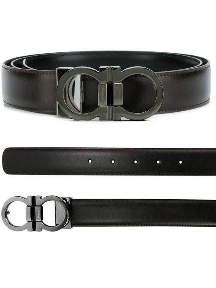 [페라가모] 25FW 더블 간치니 양면 무광 벨트 다크브라운/블랙 67-8648 0444078