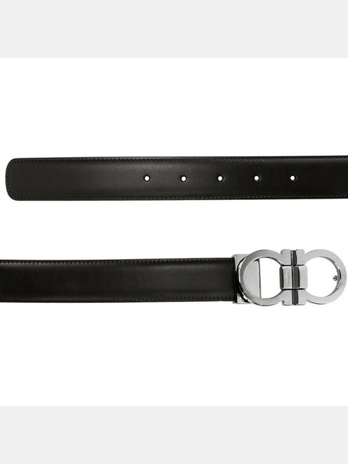 [페라가모] 25FW 더블 간치니 양면 무광 벨트 다크브라운/블랙 67-8648 0444078