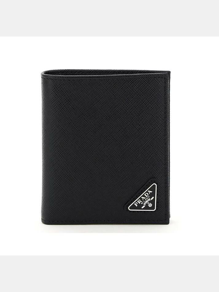 [프라다] 25FW 사피아노 삼각로고 반지갑 블랙 2MO004 QHH F0002