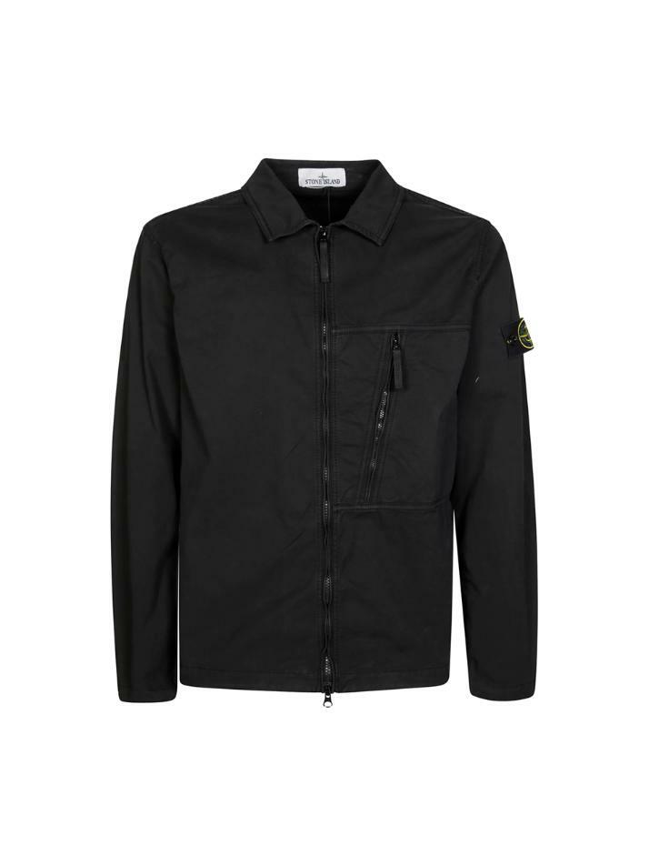 [스톤 아일랜드] 25FW 와펜 패치 셔츠자켓 블랙 K2S15 1200003 S0010 V0029