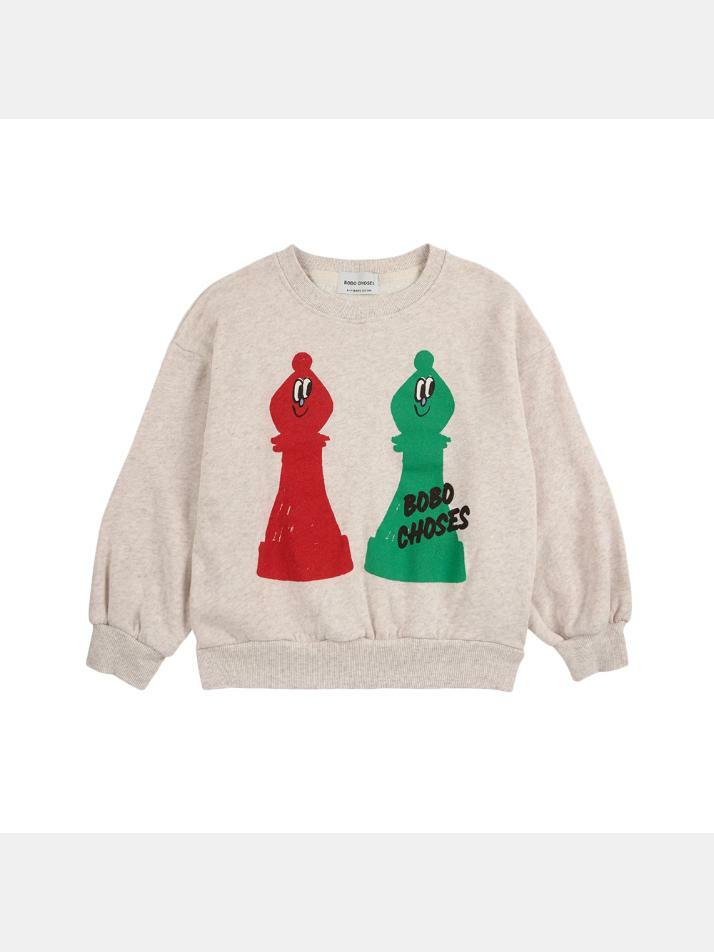 [보보쇼즈] 키즈 체크메이트 맨투맨 오프화이트 B225AC032 199