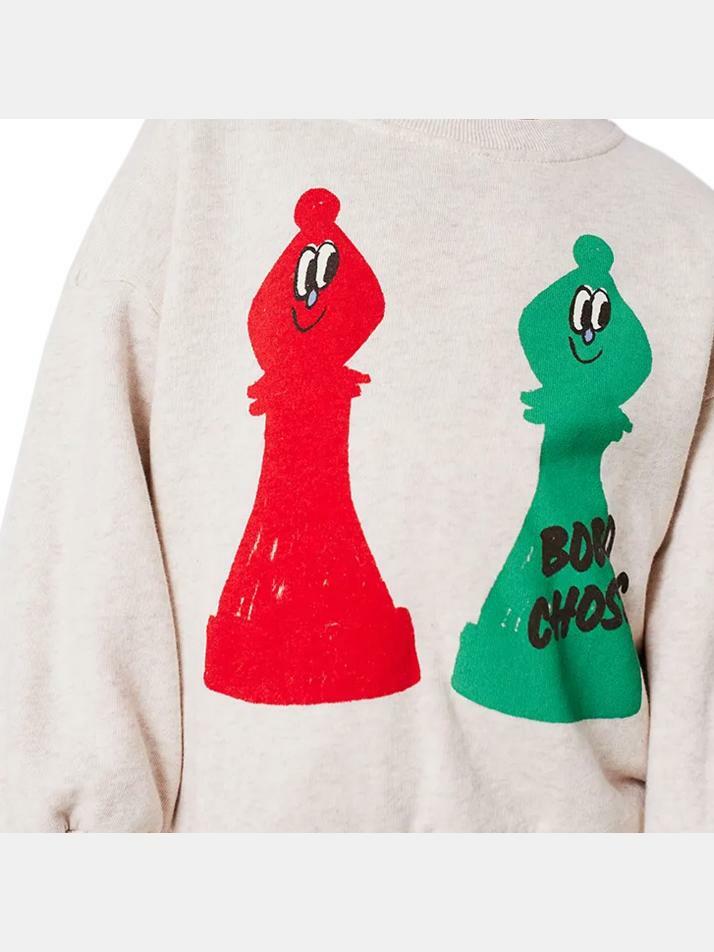 [보보쇼즈] 키즈 체크메이트 맨투맨 오프화이트 B225AC032 199