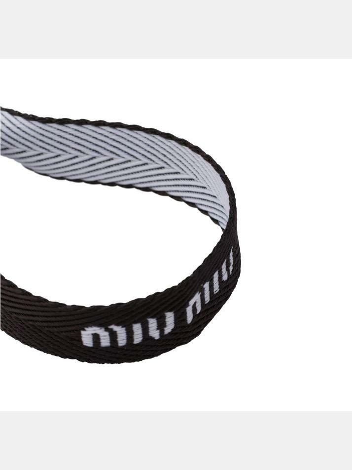 [미우미우] 25FW 로고 패브릭 브레이슬릿 블랙 5IB339 2DKT F0002