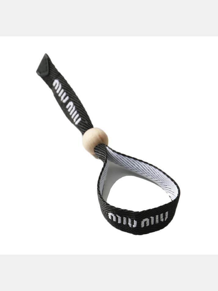 [미우미우] 25FW 로고 패브릭 브레이슬릿 블랙 5IB339 2DKT F0002