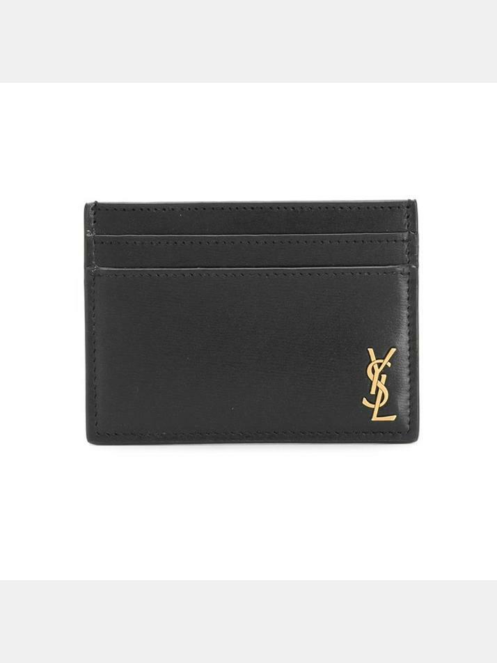 [생로랑] 25FW 금장 카드지갑 블랙 607603 02G0W 1000