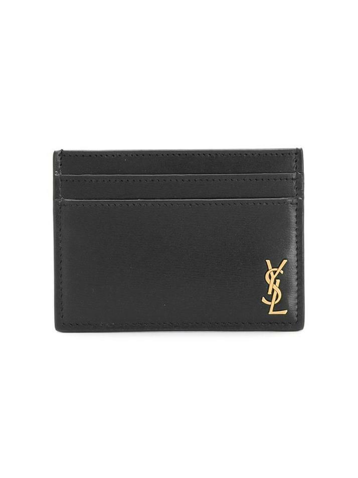 [생로랑] 25FW 금장 카드지갑 블랙 607603 02G0W 1000