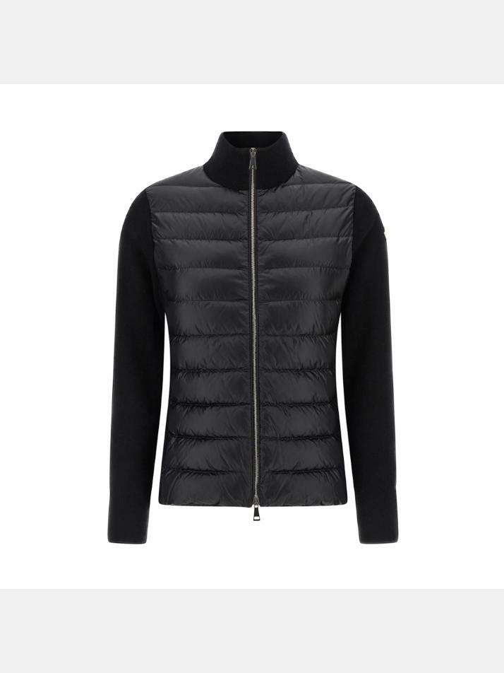 [몽클레어] 25FW 로고 패치 니트 믹스 집업 경량패딩 블랙 K2 093 9B000 23 M1131 999