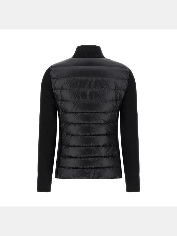 [몽클레어] 25FW 로고 패치 니트 믹스 집업 경량패딩 블랙 K2 093 9B000 23 M1131 999