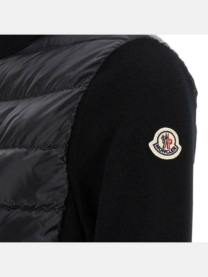[몽클레어] 25FW 로고 패치 니트 믹스 집업 경량패딩 블랙 K2 093 9B000 23 M1131 999