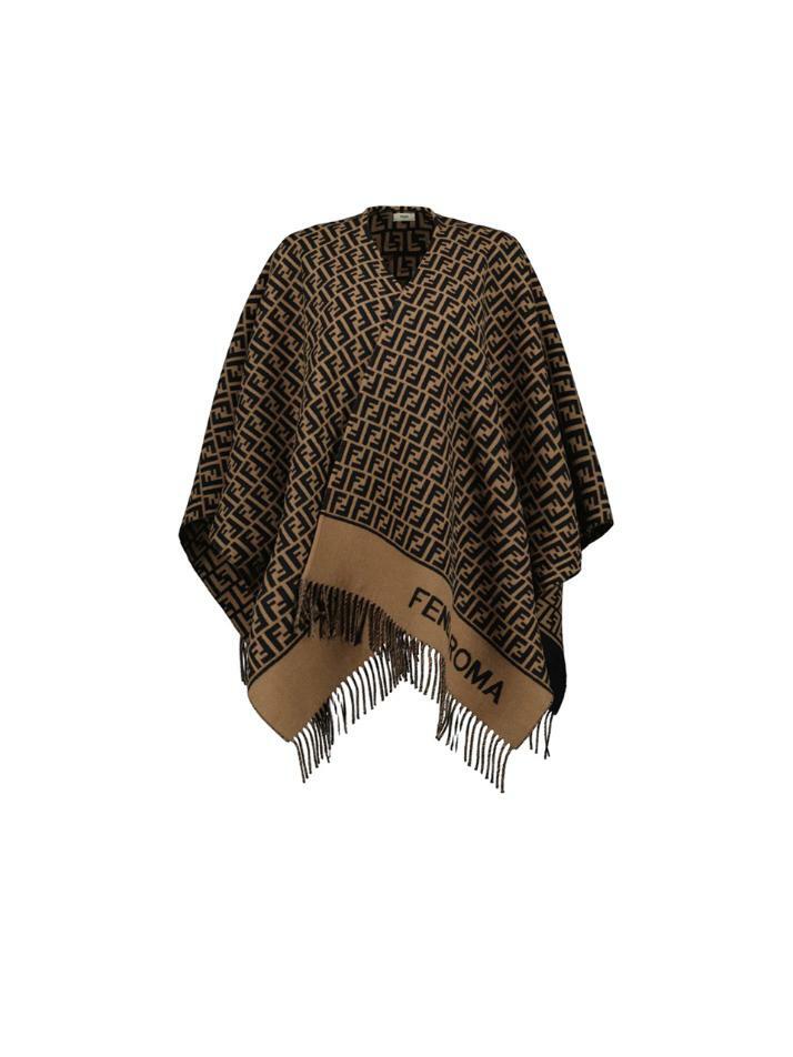 [펜디] 25FW FF 캐시미어 케이프 브라운 FXX723 AQCW F0QE1