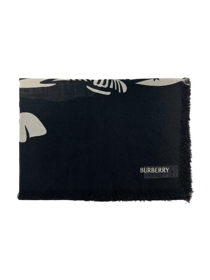 [버버리] 25FW 라지 EKD 라이트웨이트 울 스카프 블랙칼리코 8113032