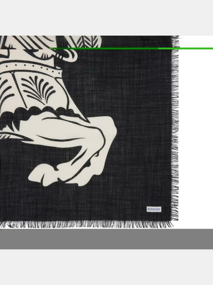 [버버리] 25FW 라지 EKD 라이트웨이트 울 스카프 블랙칼리코 8113032