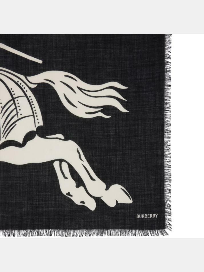 [버버리] 25FW 라지 EKD 라이트웨이트 울 스카프 블랙칼리코 8113032