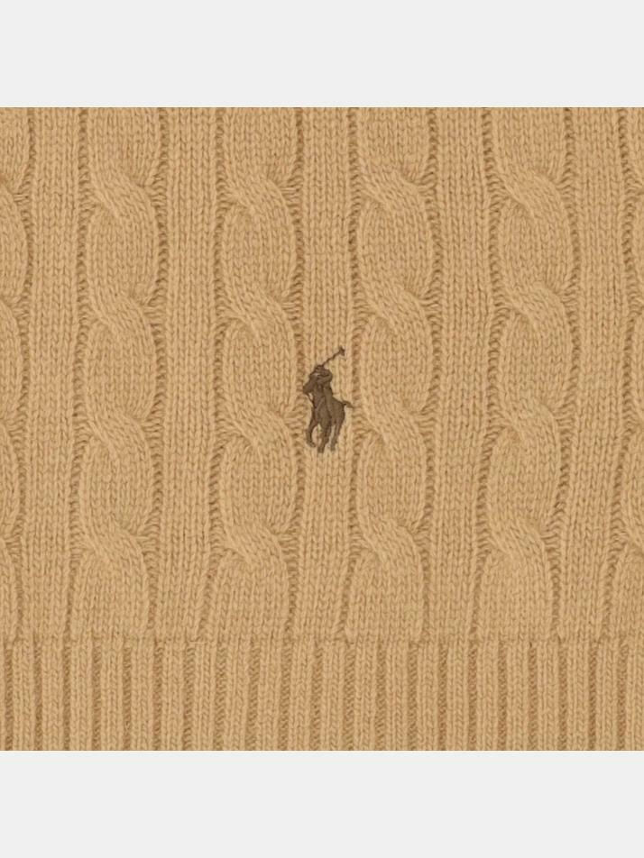 [랄프로렌] 25FW 포니 자수 클래식 케이블 머플러 카멜 449959345 005