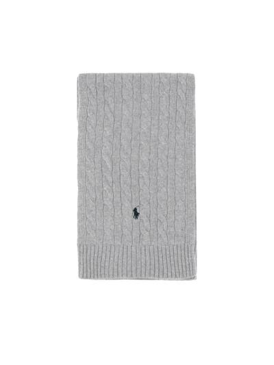 [랄프로렌] 25FW 포니 자수 클래식 케이블 머플러 그레이 449959345 004