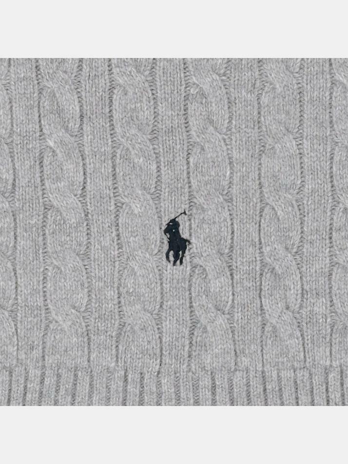 [랄프로렌] 25FW 포니 자수 클래식 케이블 머플러 그레이 449959345 004