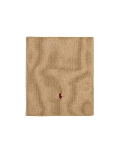 [랄프로렌] 25FW 브라운 포니 자수 골지 머플러 브라운 710886136 015