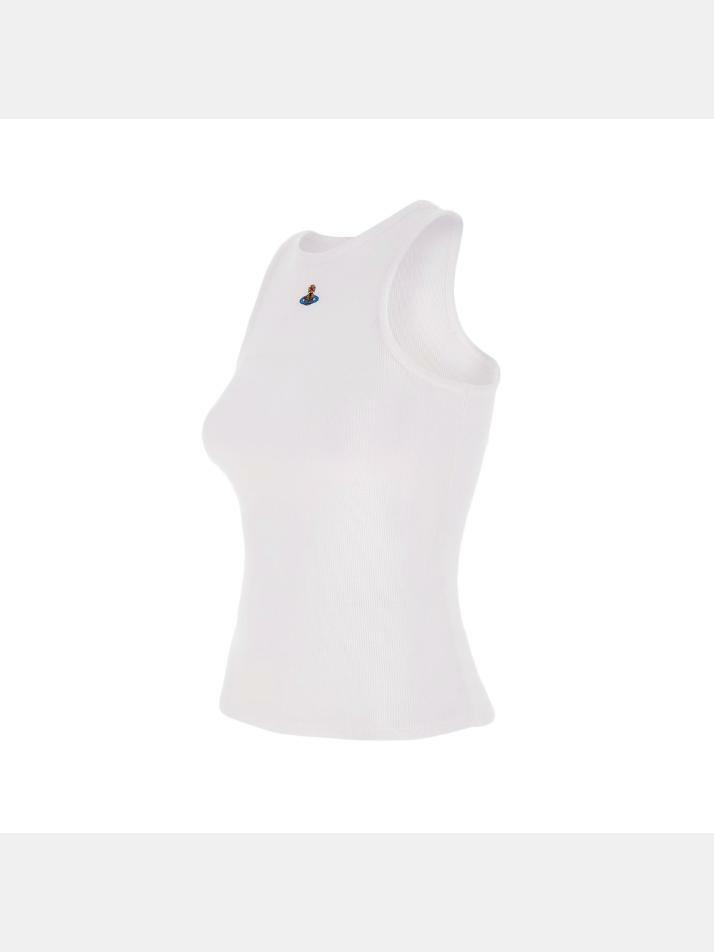 [비비안웨스트우드] 25FW ORB 로고 슬리브리스 탑 화이트 3G01003Z J009C A401