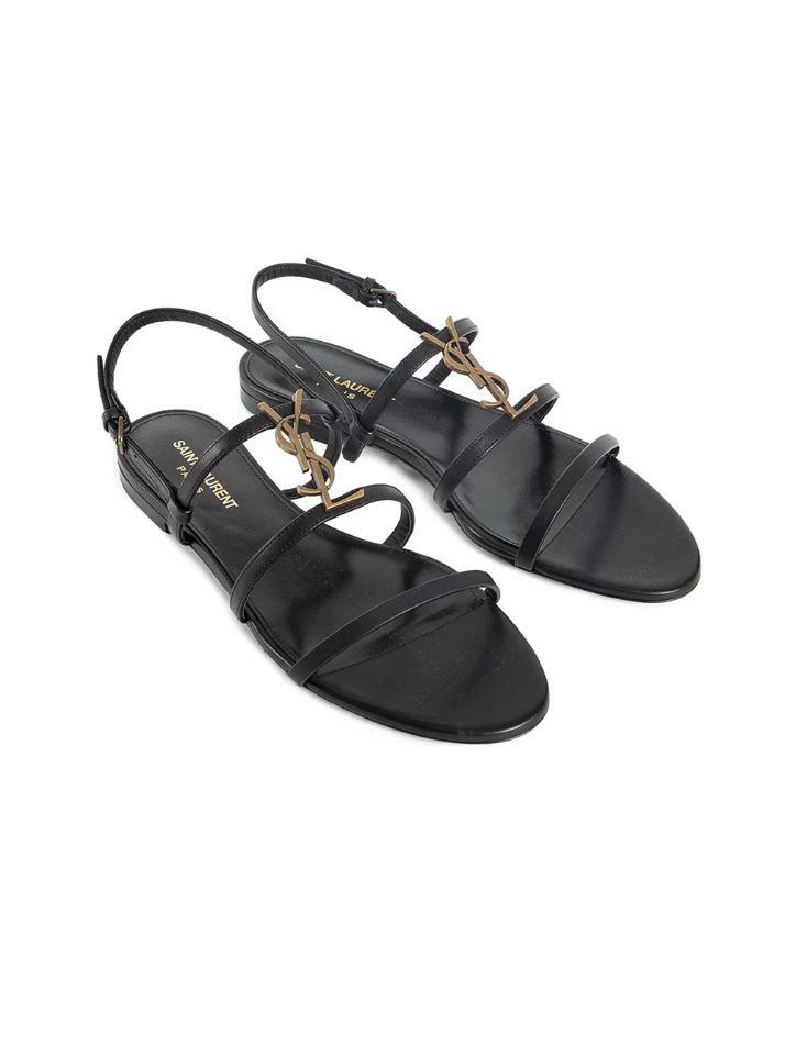 [생로랑] 25FW 뉴 카산드라 플랫 샌들 블랙 777348 BDATT 1000
