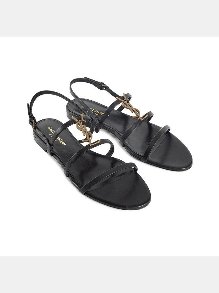 [생로랑] 25FW 뉴 카산드라 플랫 샌들 블랙 777348 BDATT 1000