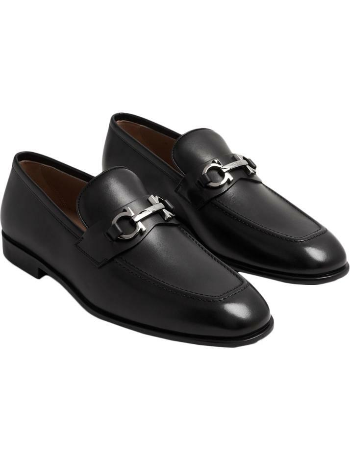 [페라가모] 25FW 포스터 FOSTER 은장 더블 간치니 로퍼 블랙 0762636