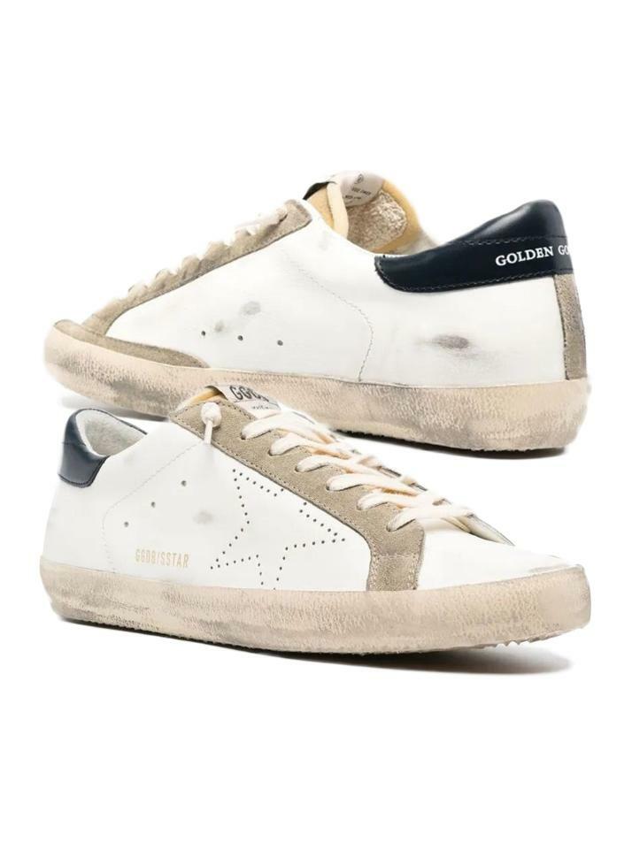 [골든구스] 25FW 슈퍼스타 퍼포레이트 스니커즈 화이트/네이비 GMF00360 F003184 81753