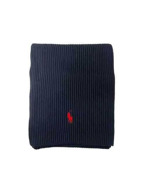 [랄프로렌] 25FW 포니 자수 클래식 골지 머플러 블루 710981757 001