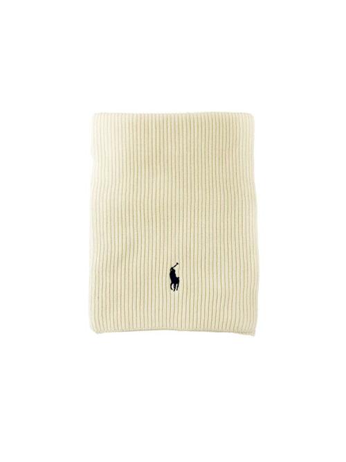 [랄프로렌] 25FW 포니 자수 클래식 골지 머플러 크림 710981757 002