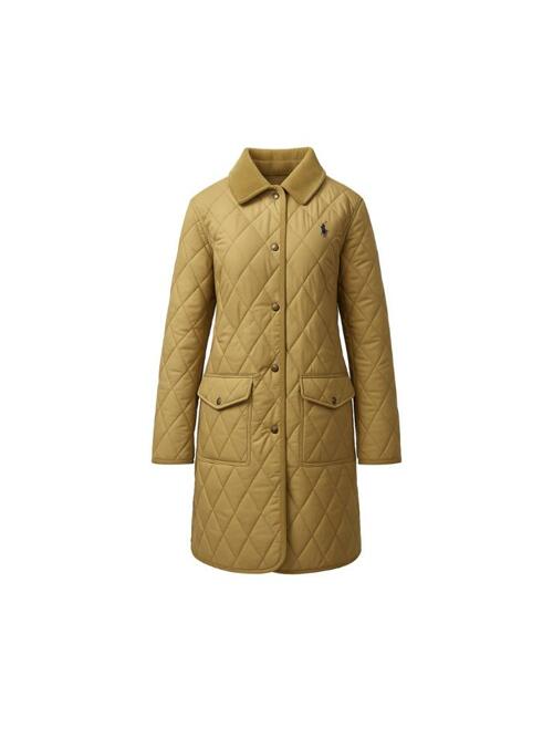 [랄프로렌] 25FW 포니 자수 로고 다이아몬드 퀄팅 롱 자켓 카키 211965338 004