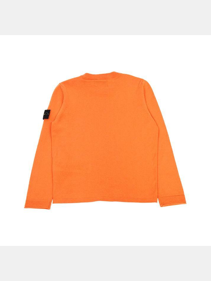 [스톤 아일랜드] 키즈 와펜 패치 크루넥 니트 오렌지 8016505B9 V0032