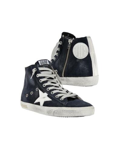 [골든구스] 25FW 여성 프란시 화이트 스타 하이탑 네이비 GWF00113 F000322 50517