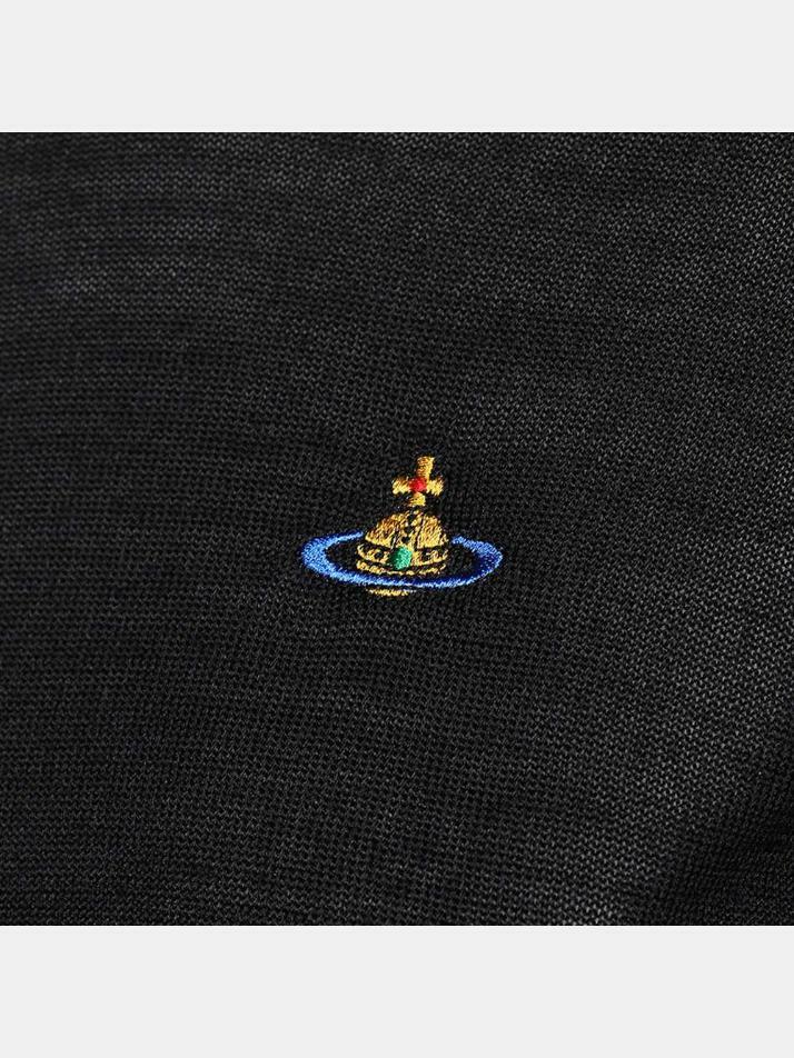 [비비안웨스트우드] 23SS ORB 로고 자수 니트 블랙 1803001Y Y000Q N401