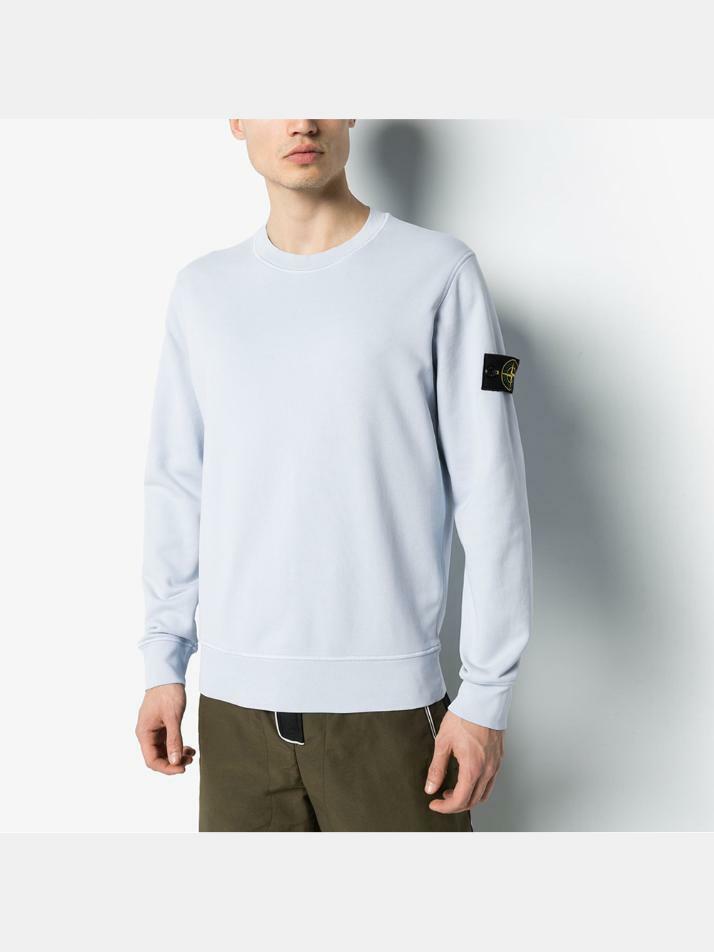 [스톤 아일랜드] 11주년 가먼트 다이드 와펜 맨투맨 721563051 V0041