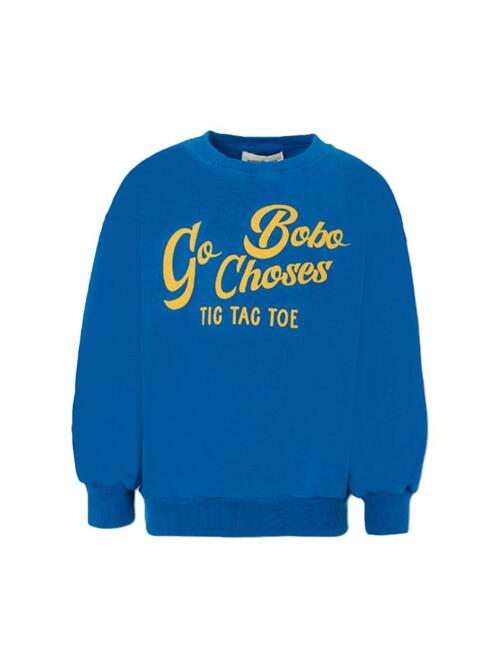 [보보쇼즈] 25FW 키즈 커브 로고 프린트 스웻셔츠 블루 B225AC028 421