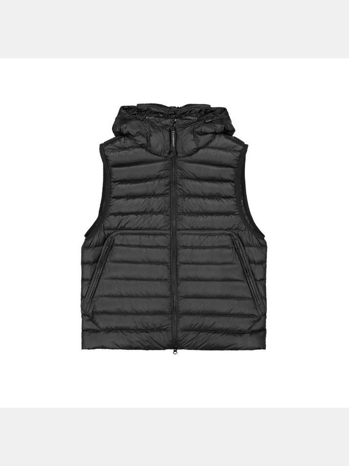 [CP 컴퍼니] 25FW 고글 후드 DD 쉘 패딩 조끼 블랙 19CMVE032A 110416A 999