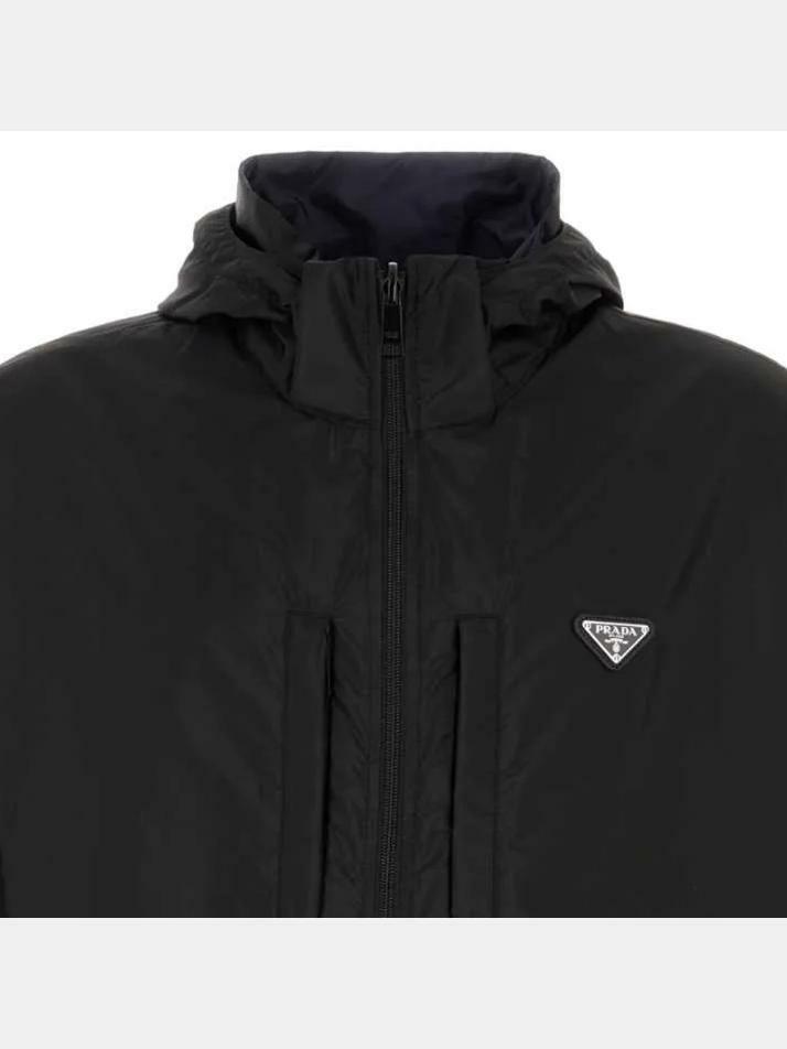 [프라다] 25FW 삼각 로고 리버서블 후드 자켓 블랙/네이비 SGC603 1WQ9 F0D9M