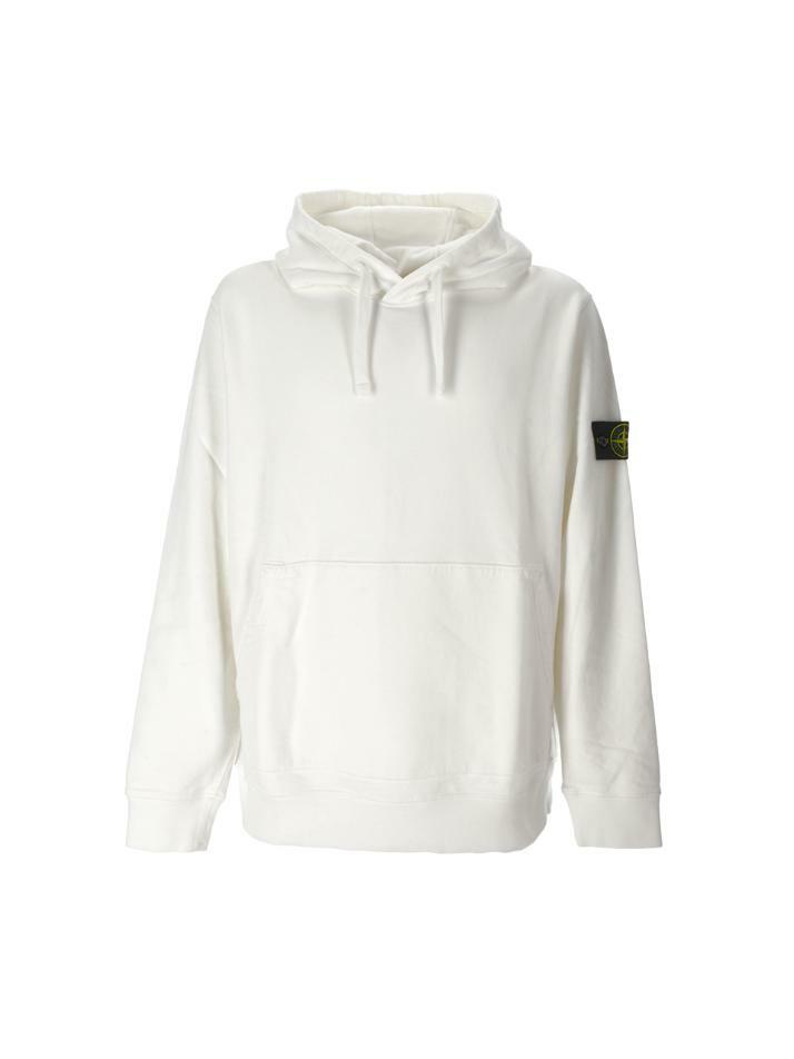 [스톤 아일랜드] 14주년 와펜 기모 후드티 화이트 771564120 V0001