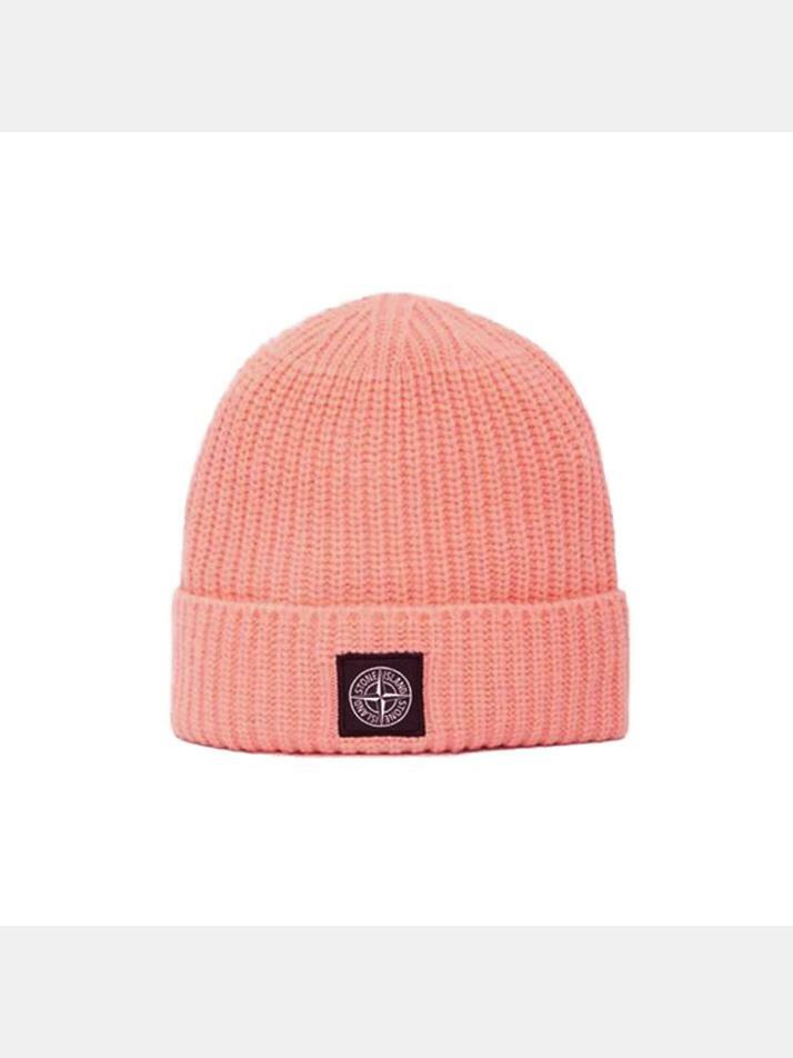 [스톤 아일랜드] 14주년 로고 패치 울 비니 피치핑크 7715N10B5 V0083