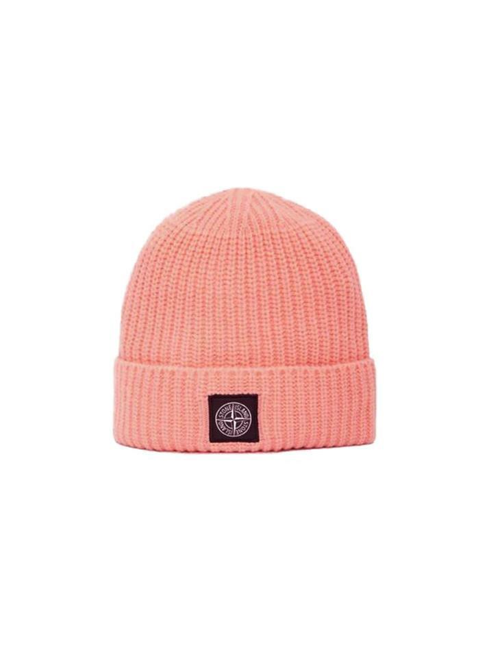 [스톤 아일랜드] 14주년 로고 패치 울 비니 피치핑크 7715N10B5 V0083