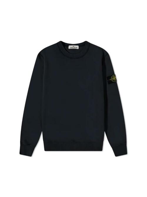 [스톤 아일랜드] 14주년 와펜 기모 맨투맨 네이비 771563020 V0020