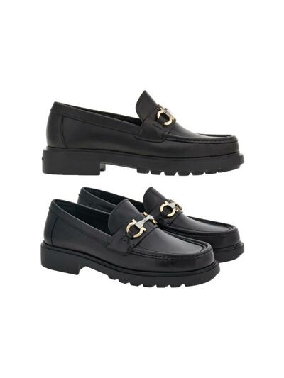 [페라가모] 25FW 더글라스 DUGLAS 더블 간치니 로퍼 블랙 0768108