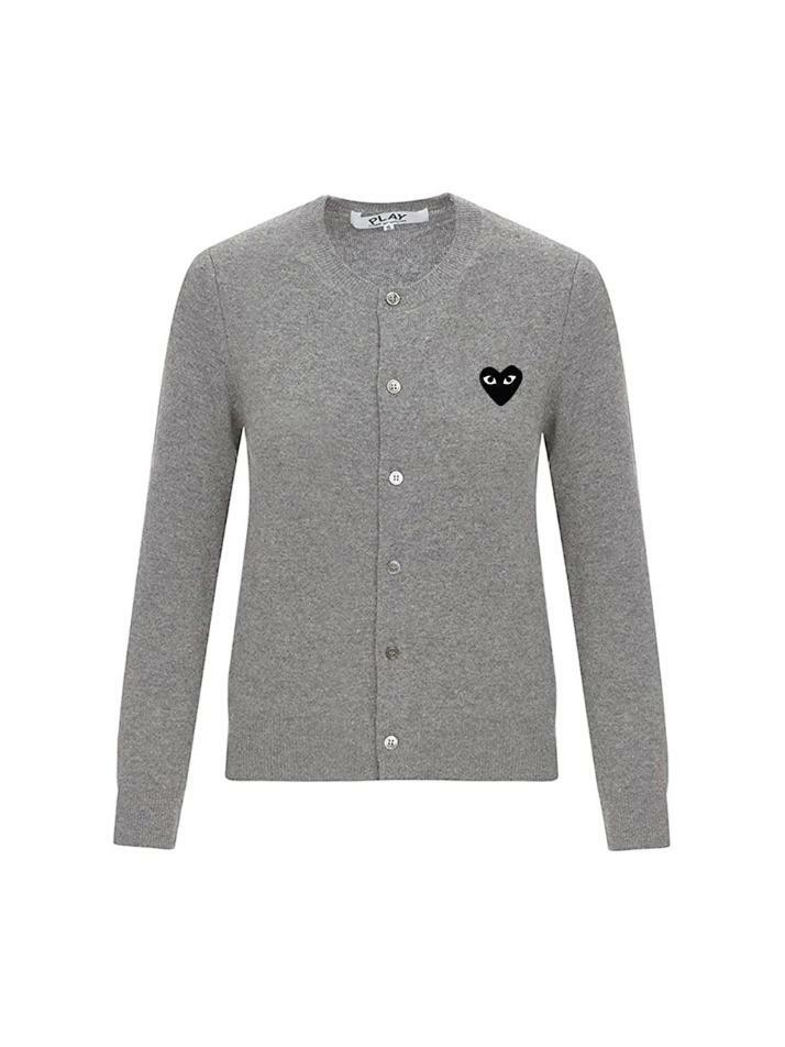 [꼼데가르송] 25FW 여성 블랙 하트 가디건 그레이 AX-N023-051-2