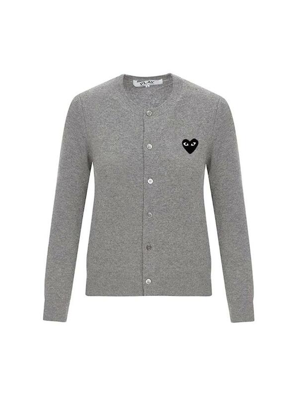 [꼼데가르송] 25FW 여성 블랙 하트 가디건 그레이 AX-N023-051-2