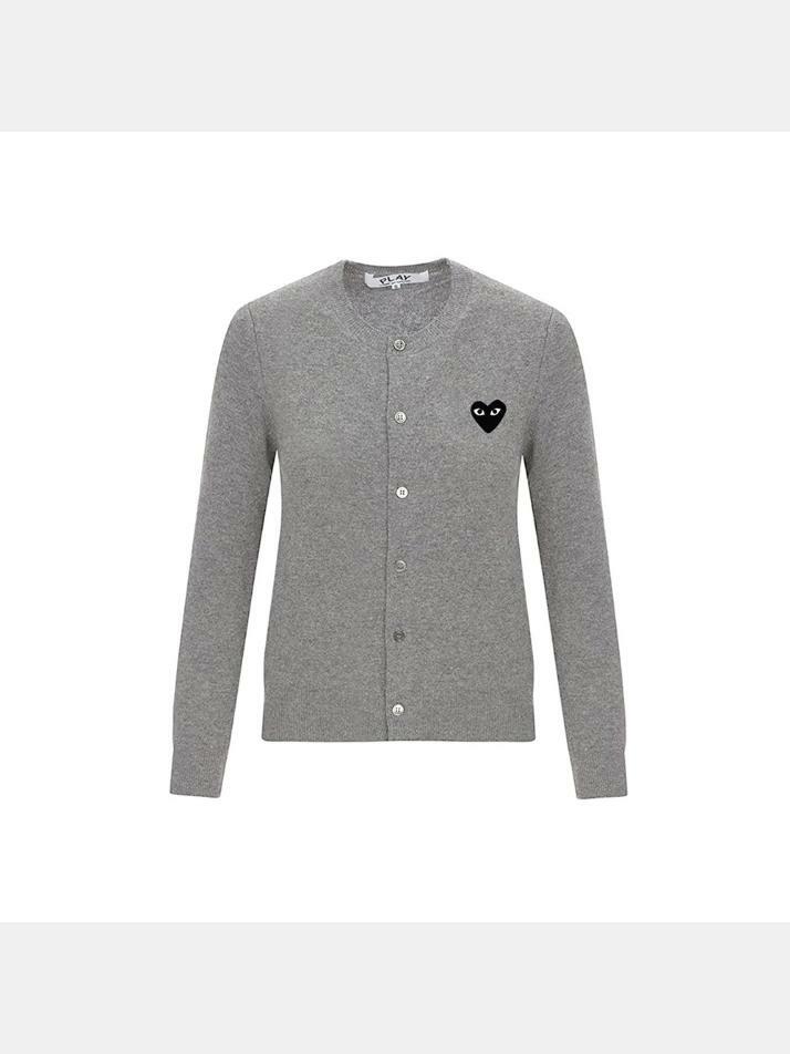 [꼼데가르송] 25FW 여성 블랙 하트 가디건 그레이 AX-N023-051-2