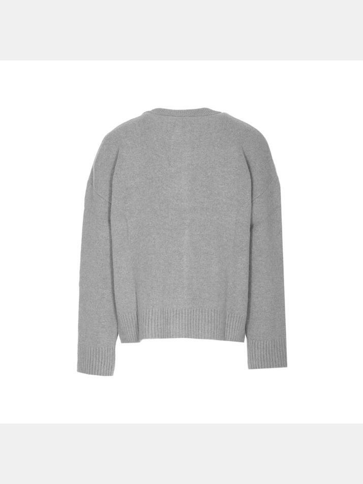 [아미] 25FW 여성 빅하트 알파카 가디건 그레이 UKC366 KN0135 058