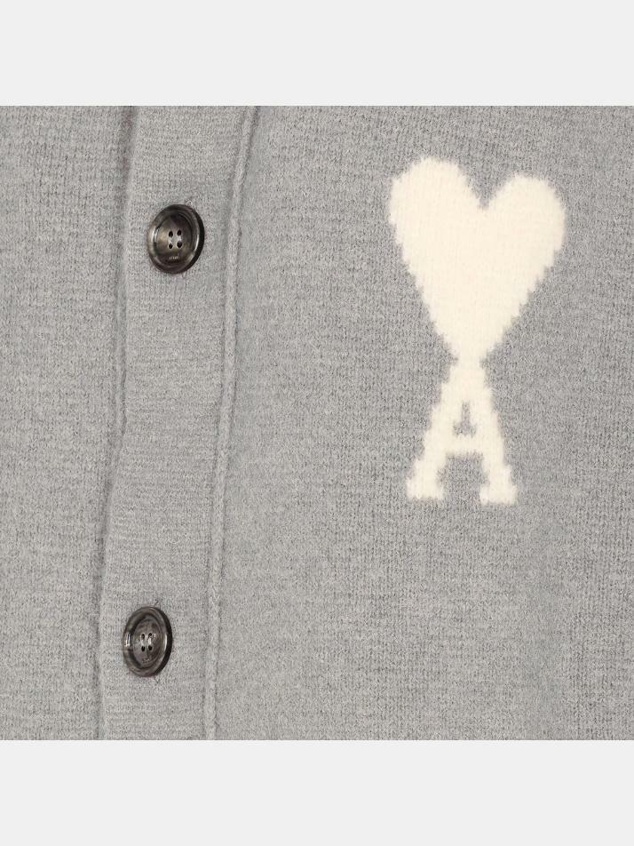 [아미] 25FW 여성 빅하트 알파카 가디건 그레이 UKC366 KN0135 058